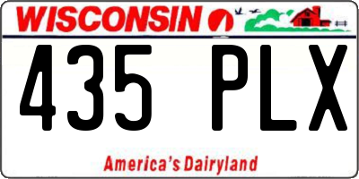WI license plate 435PLX