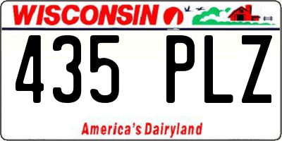 WI license plate 435PLZ