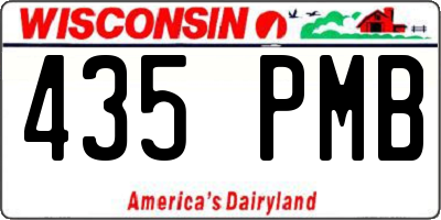 WI license plate 435PMB