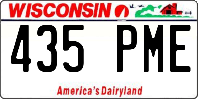 WI license plate 435PME