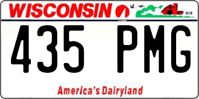 WI license plate 435PMG