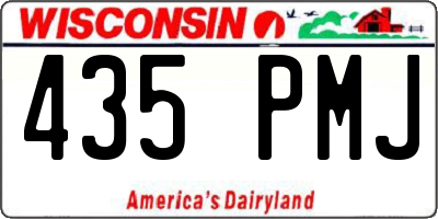 WI license plate 435PMJ