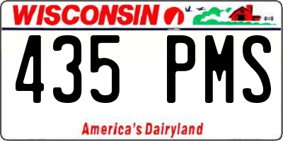 WI license plate 435PMS