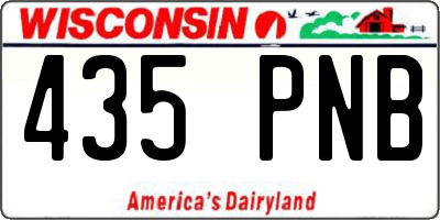 WI license plate 435PNB