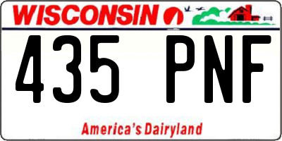 WI license plate 435PNF