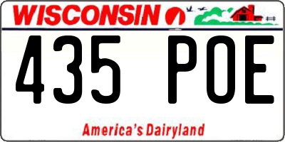 WI license plate 435POE