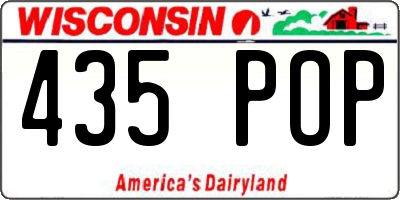 WI license plate 435POP