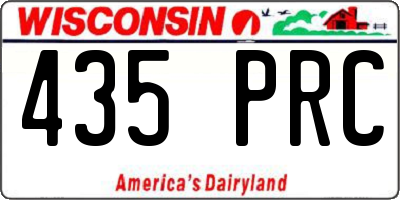 WI license plate 435PRC