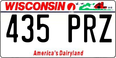 WI license plate 435PRZ