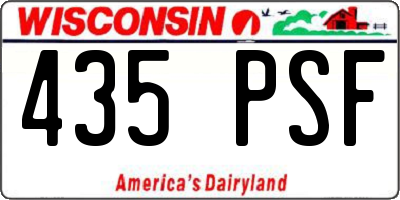 WI license plate 435PSF