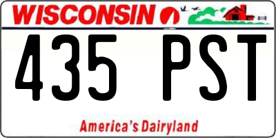WI license plate 435PST