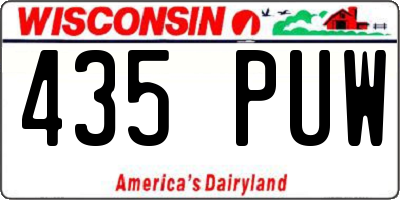 WI license plate 435PUW