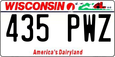 WI license plate 435PWZ