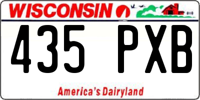 WI license plate 435PXB