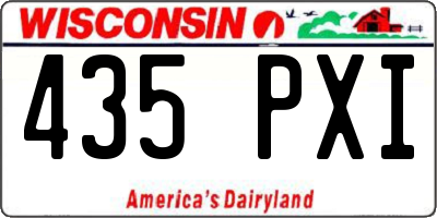 WI license plate 435PXI
