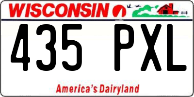 WI license plate 435PXL