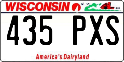 WI license plate 435PXS