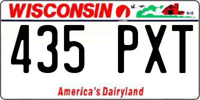 WI license plate 435PXT