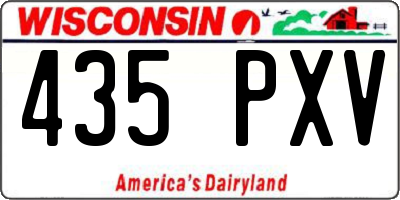 WI license plate 435PXV