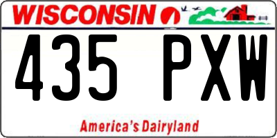 WI license plate 435PXW