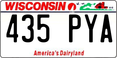 WI license plate 435PYA