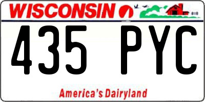 WI license plate 435PYC