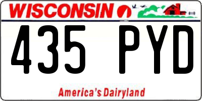 WI license plate 435PYD