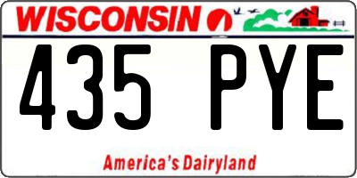 WI license plate 435PYE