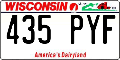 WI license plate 435PYF