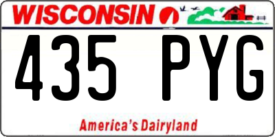 WI license plate 435PYG