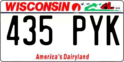 WI license plate 435PYK