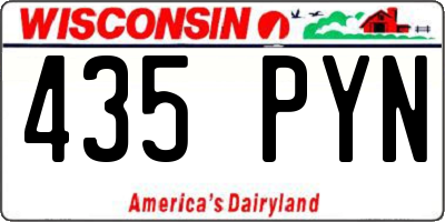WI license plate 435PYN