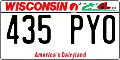 WI license plate 435PYO