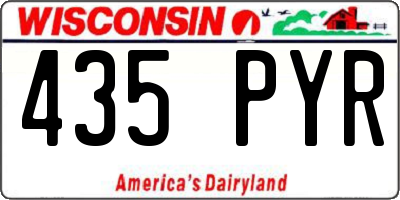 WI license plate 435PYR