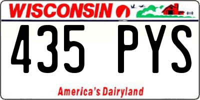 WI license plate 435PYS