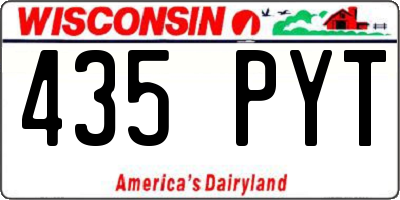 WI license plate 435PYT