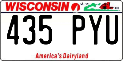 WI license plate 435PYU