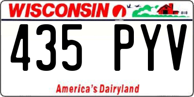 WI license plate 435PYV