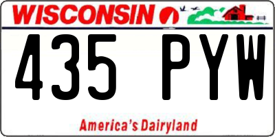 WI license plate 435PYW