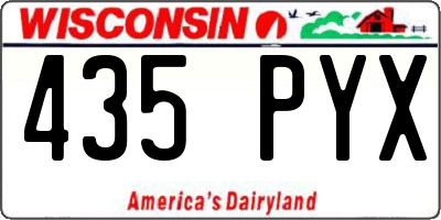 WI license plate 435PYX