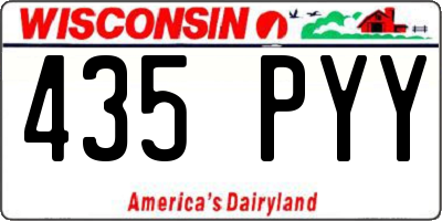 WI license plate 435PYY