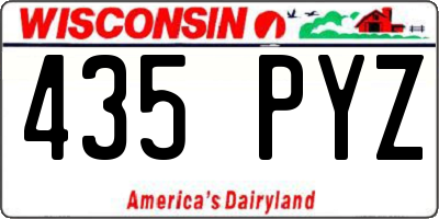 WI license plate 435PYZ