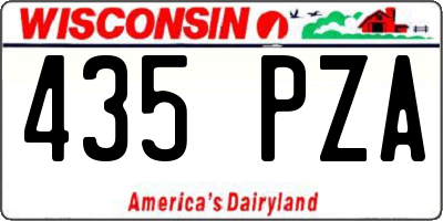 WI license plate 435PZA