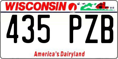 WI license plate 435PZB