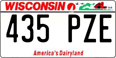 WI license plate 435PZE