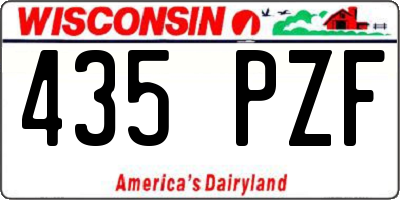 WI license plate 435PZF
