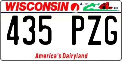 WI license plate 435PZG