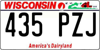 WI license plate 435PZJ