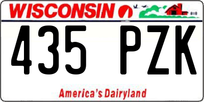 WI license plate 435PZK