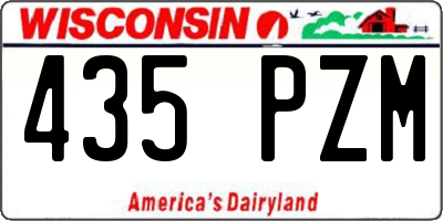 WI license plate 435PZM